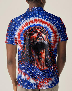 Jesus Halo Of Faith Red White & Blue Swirl Men's All Over Print Shirt - Tltw2803261