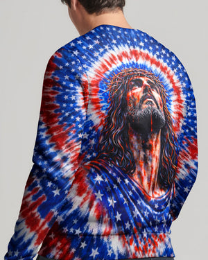 Jesus Halo Of Faith Red White & Blue Swirl Men's All Over Print Shirt - Tltw2803261