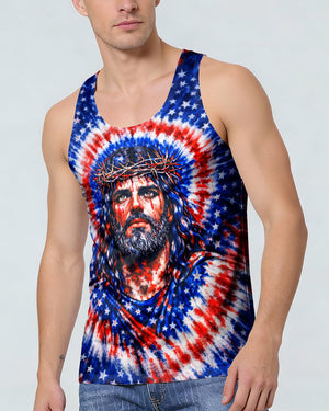 Jesus Halo Of Faith Red White & Blue Swirl Men's All Over Print Shirt - Tltw2803261