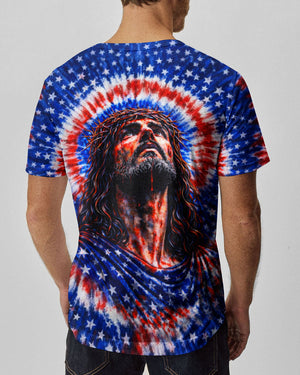 Jesus Halo Of Faith Red White & Blue Swirl Men's All Over Print Shirt - Tltw2803261