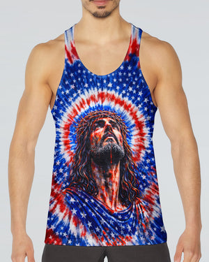 Jesus Halo Of Faith Red White & Blue Swirl Men's All Over Print Shirt - Tltw2803261