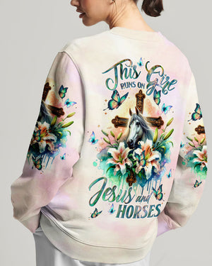 Runs On Jesus And Horses Women's All Over Print - Tltw2811233