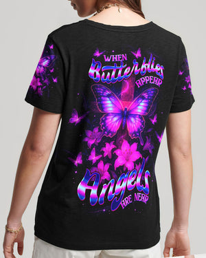 When Butterflies Appear Angels Are Near Women's All Over Print Shirt - Tltw3006252