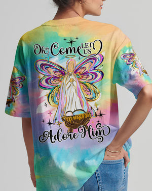Oh Come Let Us Adore Him Women's All Over Print Shirt - Ty1511243