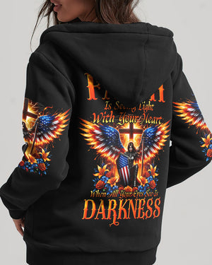 Faith Is Seeing Light With Your Heart Women's All Over Print Shirt - Tyhi1806242