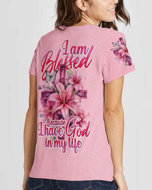 I Am Blessed Because I Have God In My Life Women's All Over Print Shirt - Tyhi2504242