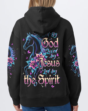 Blessed By God Loved By Jesus Horse Women's All Over Print Shirt - Typq0403262
