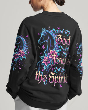 Blessed By God Loved By Jesus Horse Women's All Over Print Shirt - Typq0403262