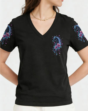 Blessed By God Loved By Jesus Horse Women's All Over Print Shirt - Typq0403262