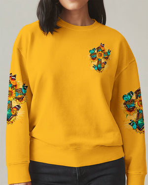 Blessed By God Cross Sunflower Women's All Over Print Shirt - Typq0809253