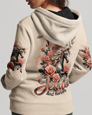 This Girl Runs On Jesus And Horses Women's All Over Print Shirt - Typq2811252