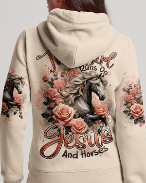 This Girl Runs On Jesus And Horses Women's All Over Print Shirt - Typq2811252