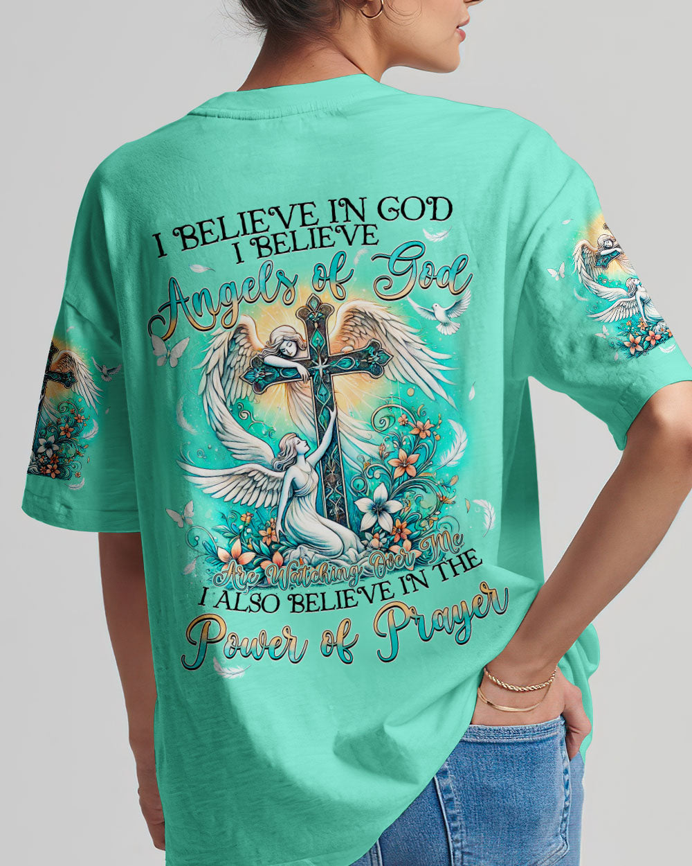 I Believe Angels Of God Women's All Over Print Shirt - Tyqy0208242