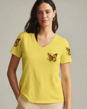 Blessed By God Butterfly Sunflowers Women's All Over Print Shirt - Tyqy0509253