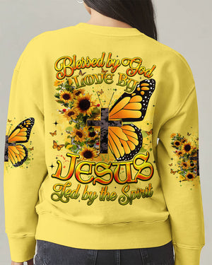 Blessed By God Butterfly Sunflowers Women's All Over Print Shirt - Tyqy0509253