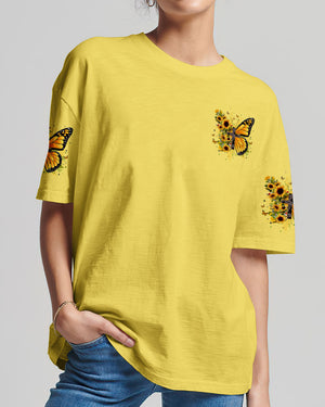 Blessed By God Butterfly Sunflowers Women's All Over Print Shirt - Tyqy0509253