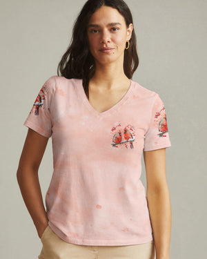 A Big Piece Of My Heart Lives In Heaven Red Cardinal Women's All Over Print Shirt - Tyqy1610241