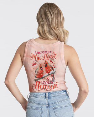 A Big Piece Of My Heart Lives In Heaven Red Cardinal Women's All Over Print Shirt - Tyqy1610241