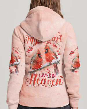 A Big Piece Of My Heart Lives In Heaven Red Cardinal Women's All Over Print Shirt - Tyqy1610241