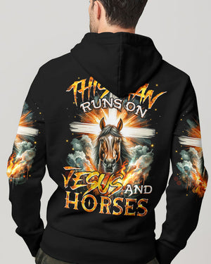 Runs On Jesus And Horses Men's All Over Print Shirt - Tyqy1901242