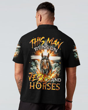 Runs On Jesus And Horses Men's All Over Print Shirt - Tyqy1901242