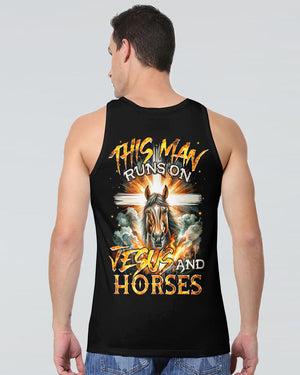 Runs On Jesus And Horses Men's All Over Print Shirt - Tyqy1901242