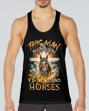 Runs On Jesus And Horses Men's All Over Print Shirt - Tyqy1901242