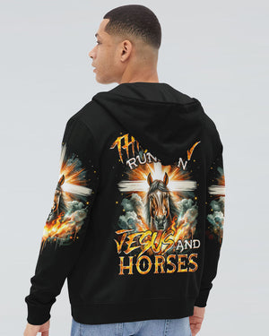 Runs On Jesus And Horses Men's All Over Print Shirt - Tyqy1901242