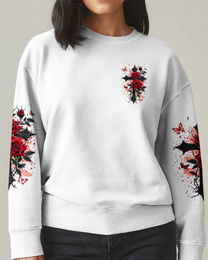 Jesus Is My Everything Cross And Rose Women's All Over Print Shirt -Tyqy2009244