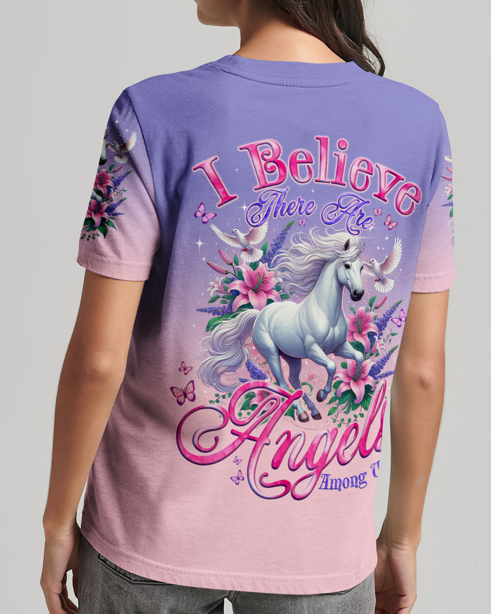I Believe There Are Angels Among Us Horse Women's All Over Print Shirt - Tyqy2423252