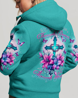 Win Your Battles Through Faith Women's All Over Print Shirt - Tyqy2604242