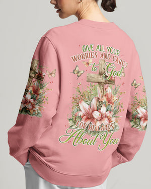 Give All Your Worries And Cares To God Women's All Over Print Shirt - Tyqy2703242