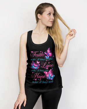 Faith Hope Love Butterflies Women's All Over Print Shirt - Tytd1006243