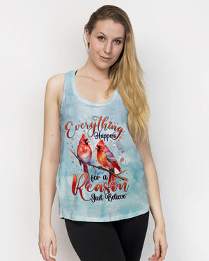 Just Believe Red Cardinal Women's All Over Print Shirt - Tytd1410242