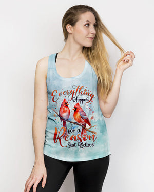 Just Believe Red Cardinal Women's All Over Print Shirt - Tytd1410242
