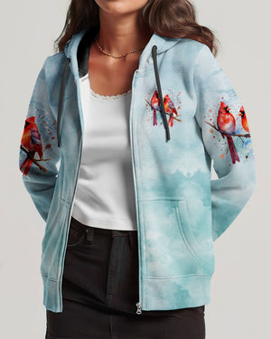 Just Believe Red Cardinal Women's All Over Print Shirt - Tytd1410242
