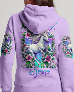 Just A Girl Who Loves Horses And Jesus Women's All Over Print Shirt - Tytd2103251