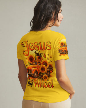 Jesus Take The Wheel Sunflower Women's All Over Print Shirt - Tytd2309252