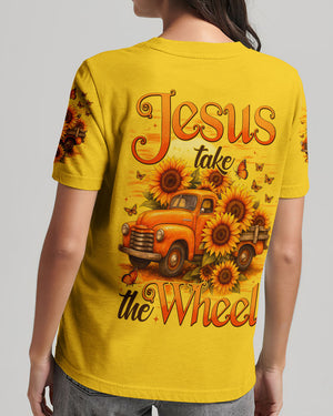 Jesus Take The Wheel Sunflower Women's All Over Print Shirt - Tytd2309252