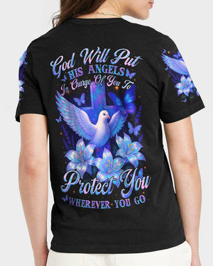 God Will Put His Angels In Charge Of You Women's All Over Print Shirt - Tytm0206253