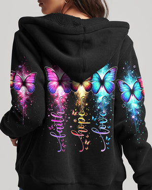 Faith Hope Love Butterflies Women's All Over Print Shirt - Tytm1802252
