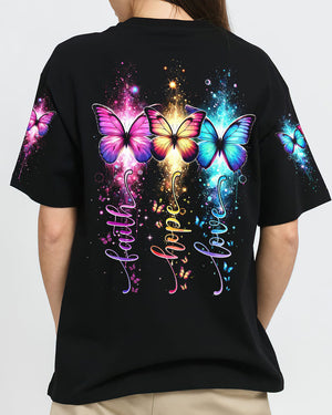 Faith Hope Love Butterflies Women's All Over Print Shirt - Tytm1802252