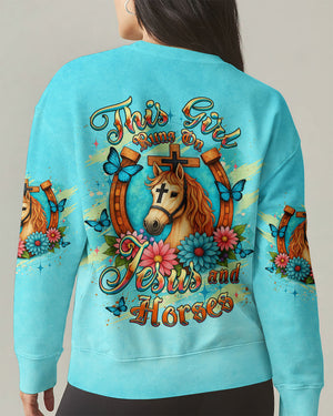 Runs On Jesus And Horses Women's All Over Print Shirt - Yhdu0306252