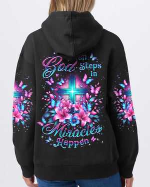 When God Steps In Miracles Happen Women's All Over Print Shirt - Yhdu1504244