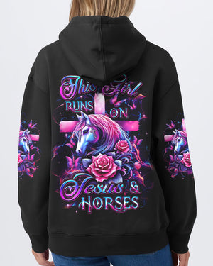 Runs On Jesus And Horses Women's All Over Print Shirt - Yhdu2211243
