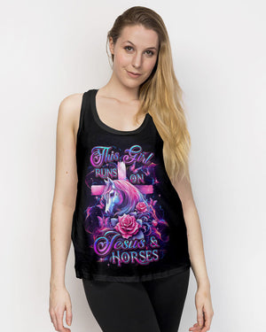 Runs On Jesus And Horses Women's All Over Print Shirt - Yhdu2211243