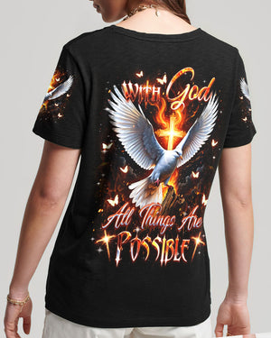 With God All Things Are Possible Women's All Over Print Shirt - Yhdu2502253
