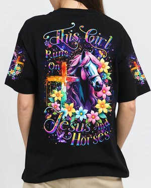 Runs On Jesus And Horses Women's All Over Print Shirt - Yhdu2709244