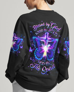 Blessed By God Loved By Jesus Butterfly Women's All Over Print Shirt - Yhhg0501262