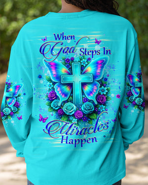 When God Steps In Miracles Happen Women's All Over Print Shirt - Yhhg1202262